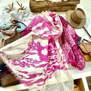 SILK boho scarf/wrap w resort vacay shabby chic vibe